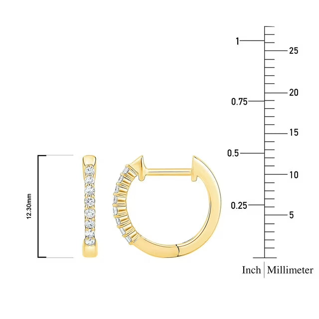 0.10 CT. T.W. Diamond Petite Hoop Earrings in 14K Gold