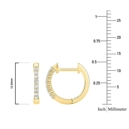 0.10 CT. T.W. Diamond Petite Hoop Earrings in 14K Gold