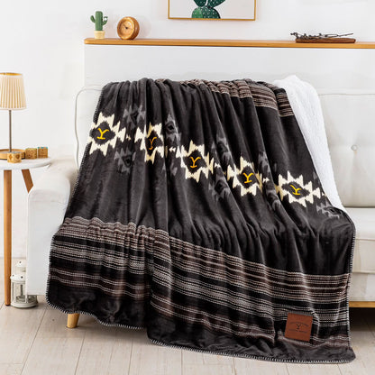Yellowstone Silk Touch Sherpa Reverse Throw, 60" x 70"