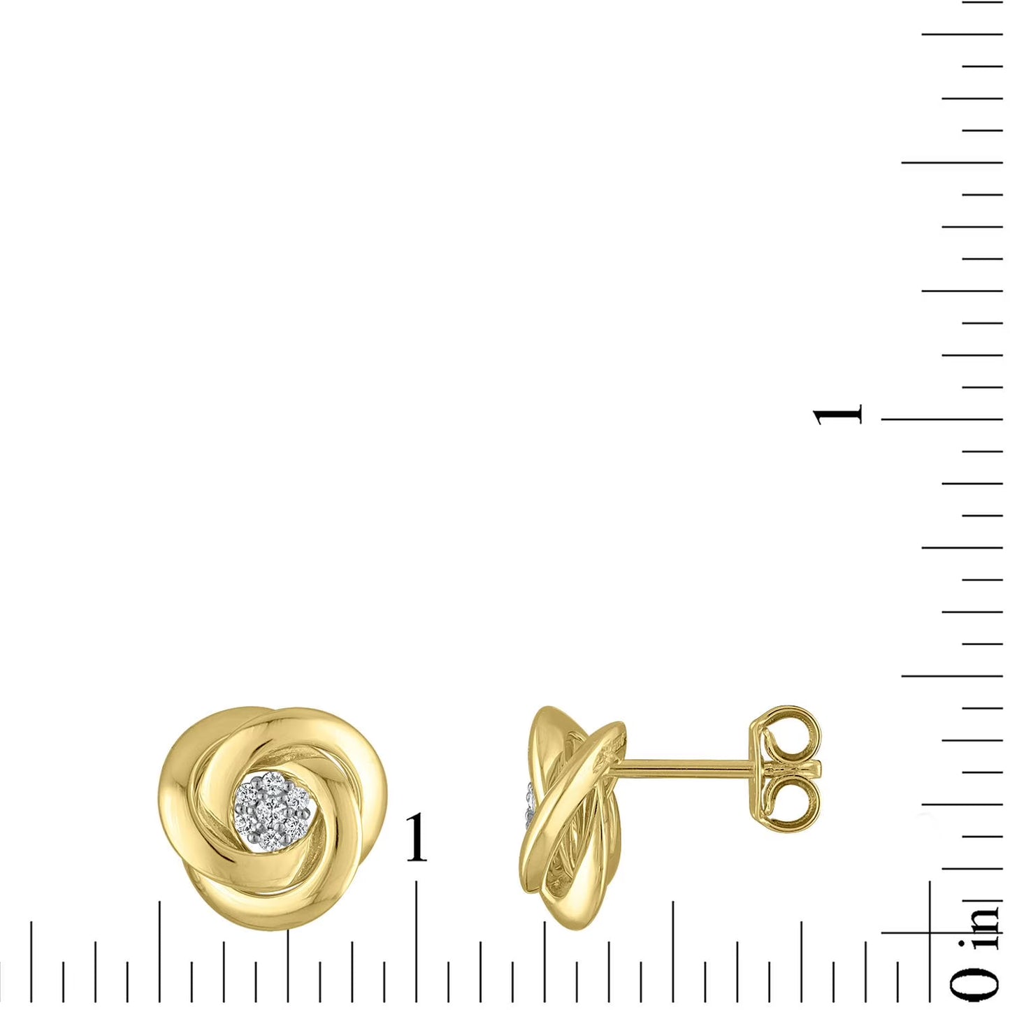0.10 CT. T.W. Diamond Love Knot Earring in 14K Gold
