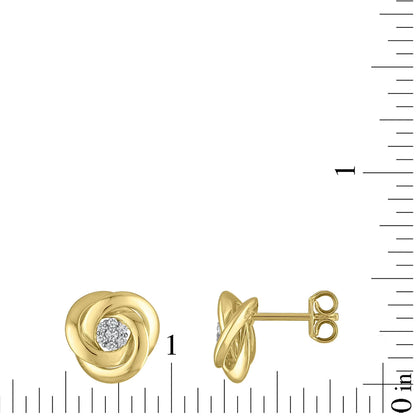 0.10 CT. T.W. Diamond Love Knot Earring in 14K Gold