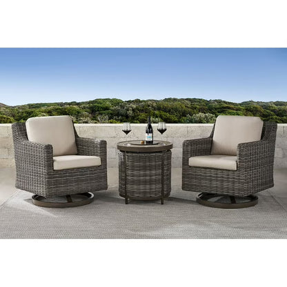 Breck Patio Fire Chat Set with Sunbrella Fabric
