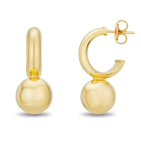 Neuhardt Ball Huggie Hoop Earrings in 18K Gold Vermeil