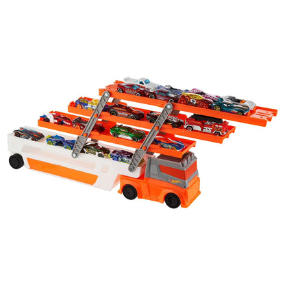 Mega Hauler Truck Playset with 20 Die-Cast Cars and Storage