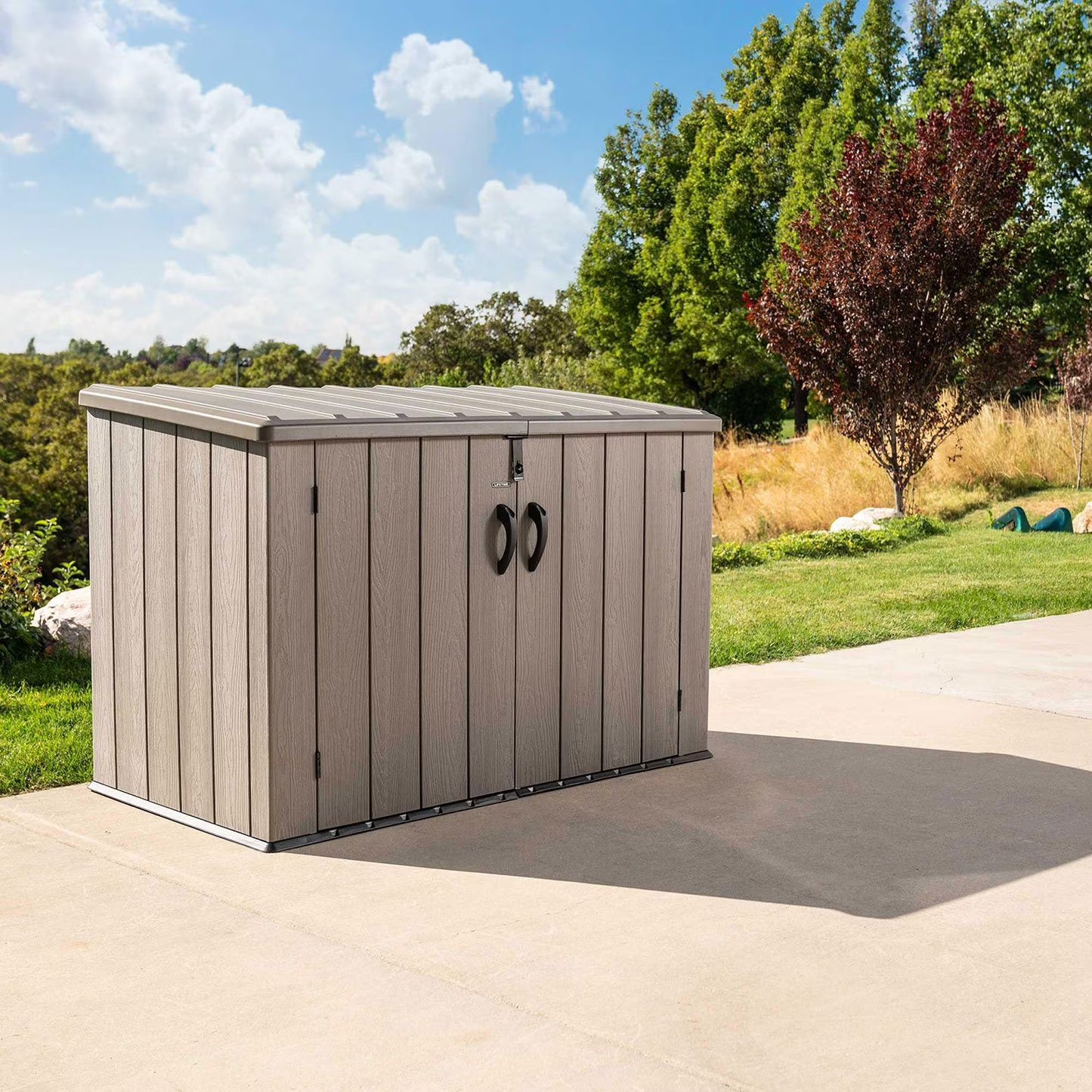 75 cu. ft. Horizontal Storage Shed, Light Brown