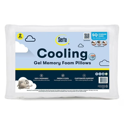 2-Pack Cooling Gel Memory Foam Bed Pillow