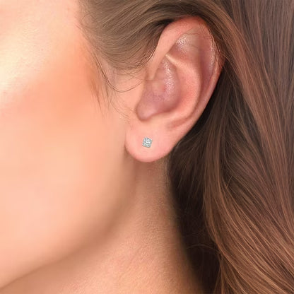 Round Diamond Earrings in 14K Gold, 0.08C.T.T.W.