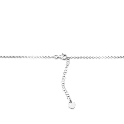 Rhodium Plated Adjustable Bow Necklace in Sterling Silver