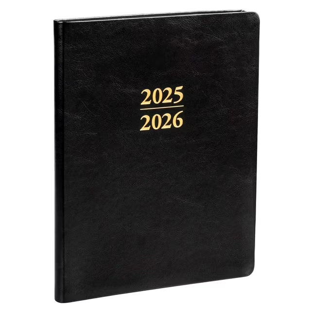Large Black 18-Month 2026 Planner, Spiral Bound