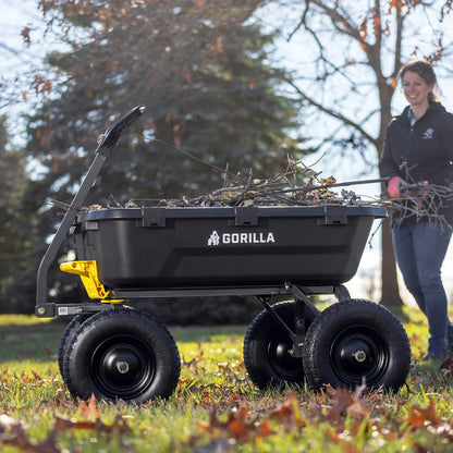 Gorilla 9 Cu. Ft. Heavy Duty Poly Dump Cart with Flat Free Tires