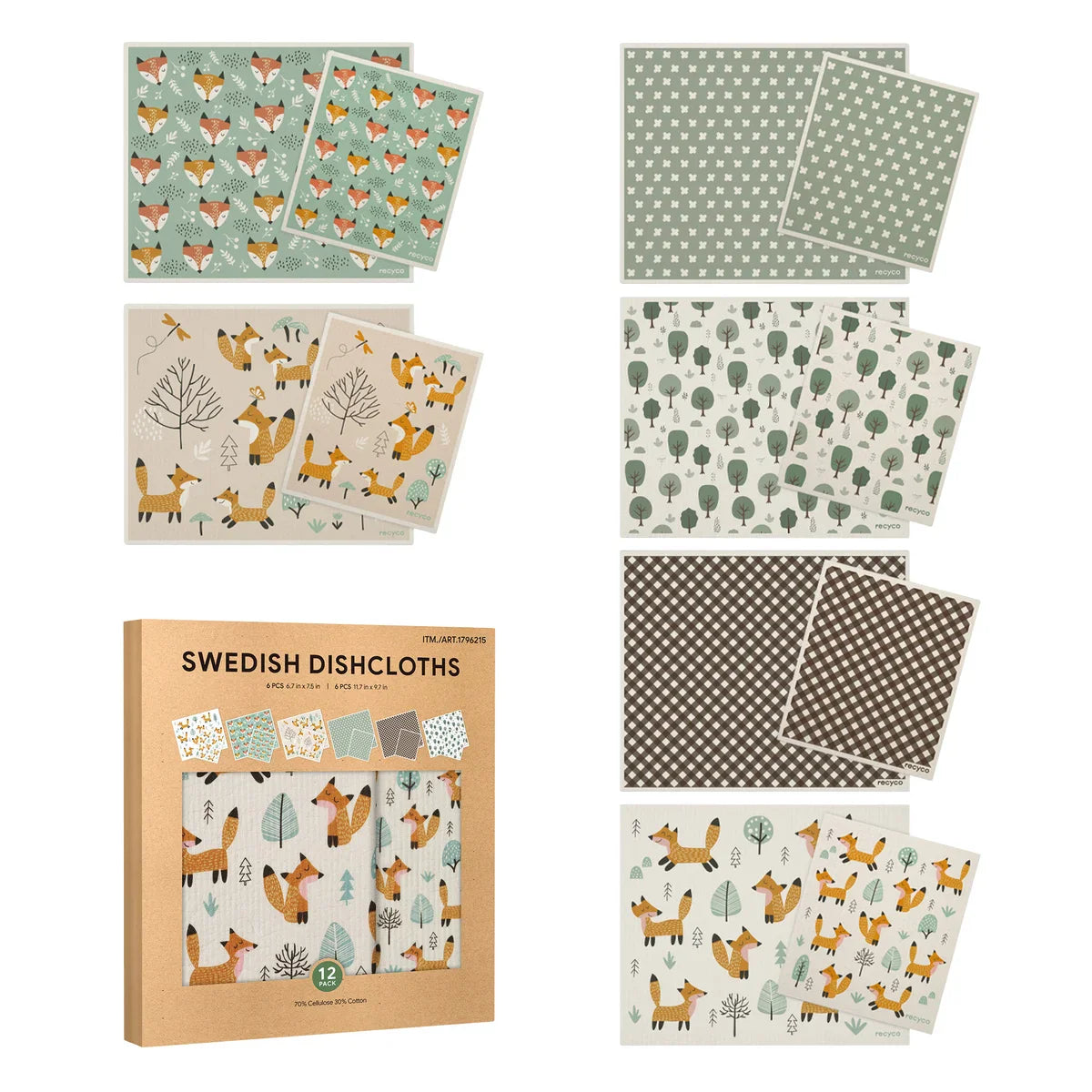 Swedish Dishcloths, 12-piece Set