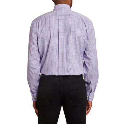 Kirkland Signature Men’s Traditional Fit Dress Shirt, Purple White Glen Plaid