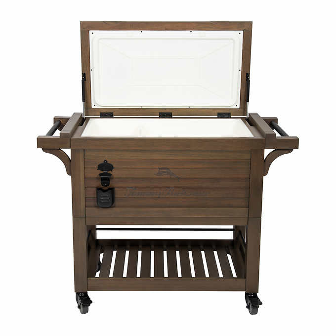 Rolling Wood Cooler, 100-quarts