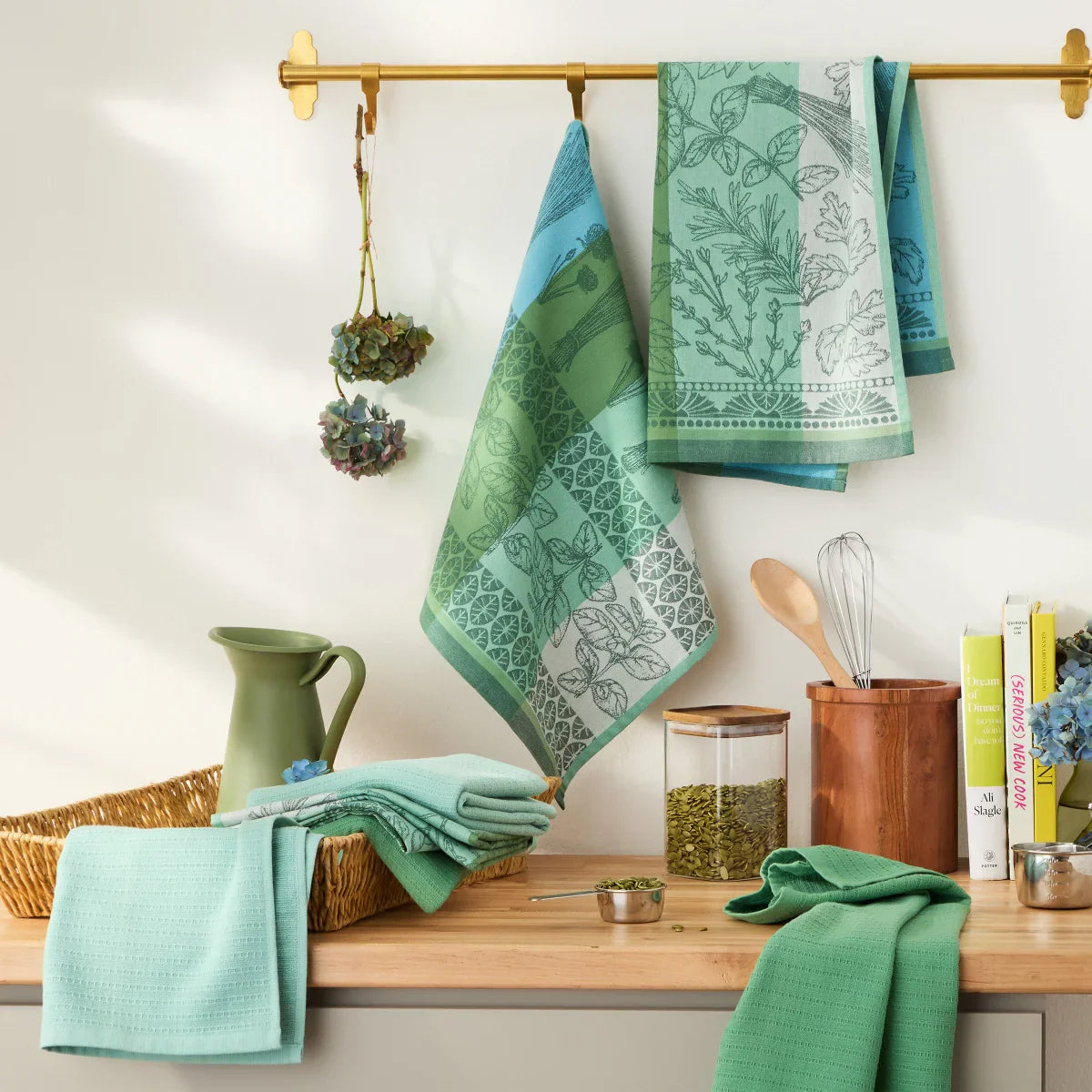 Jacquard Flatwoven Kitchen Towels, 8-pack