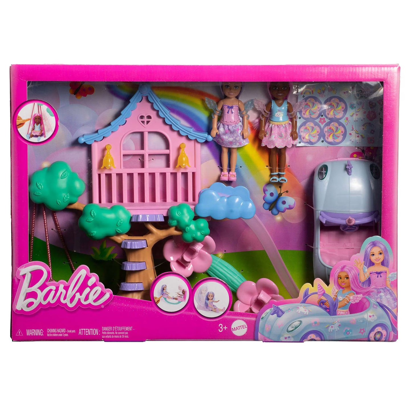 Fantasy Treehouse Playset with 2 Chelsea Dolls and Car