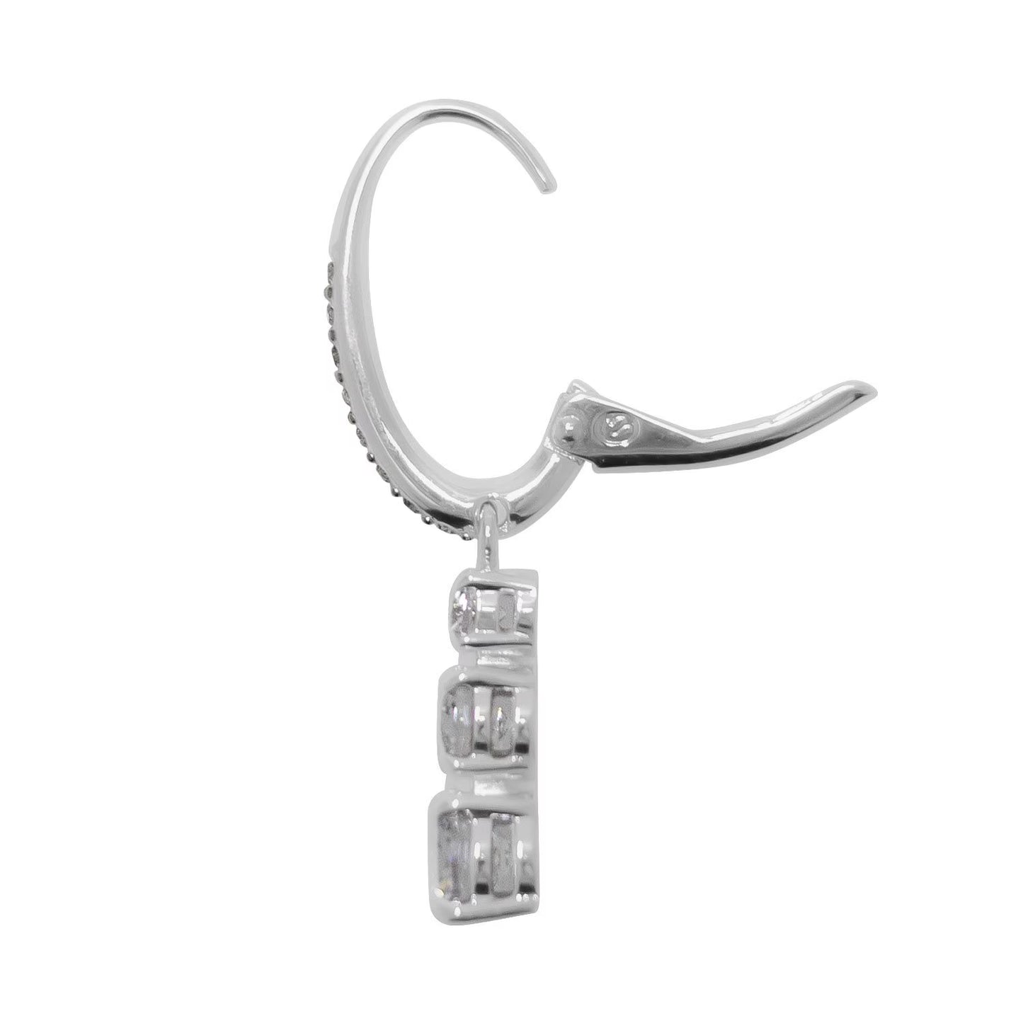 Round Cut White Crystal Stilla Attract Hoop Earrings