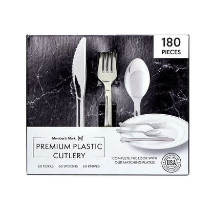 Premium Silver-Look Cutlery Combo 180 ct.
