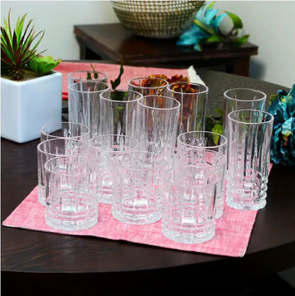 16-Piece Tumbler and Double Old Fashioned Glass Set