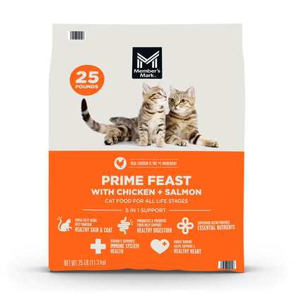 Prime Feast with Chicken + Salmon Dry Cat Food, 25 lbs.