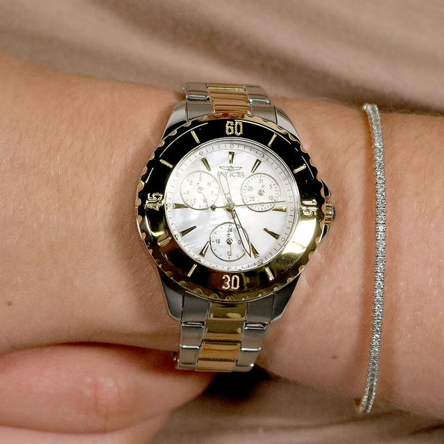 Invicta Women's Angel Quartz 38mm Two Tone, White Dial
