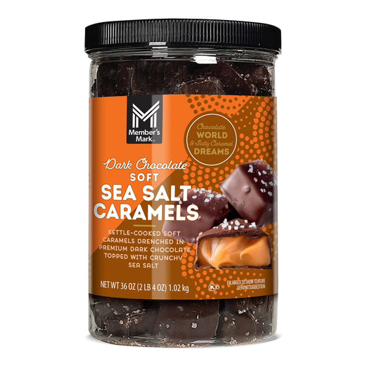 Dark Chocolate Soft Sea Salt Caramels, 36 oz.