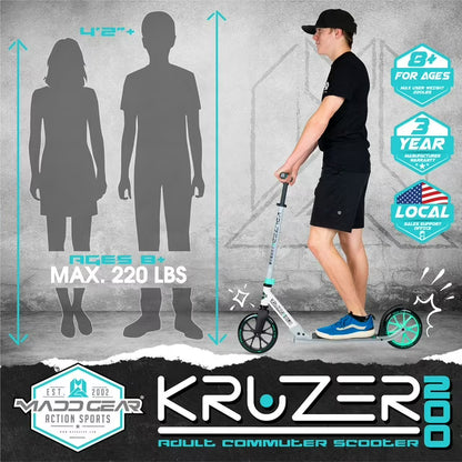 Kruzer Folding Height Adjustable Commuter Scooter