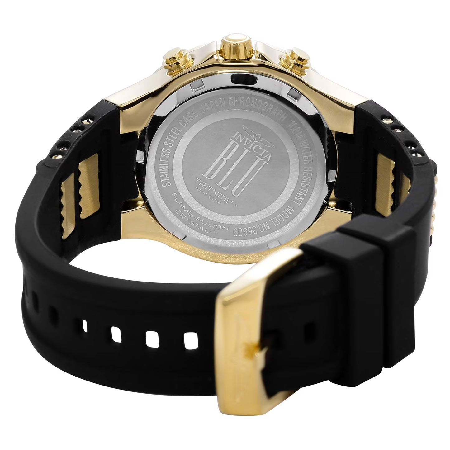 Quartz 39mm Black Silicone and Gold Stainless Steel, Gold Dial Watch