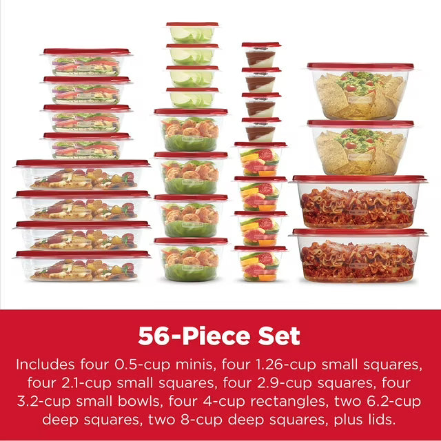 56-Piece Food Storage Containers With Lids Set