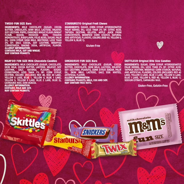 Mars Mixed Valentine's Day Candy, Variety Pack, Fun Size, 85 ct.