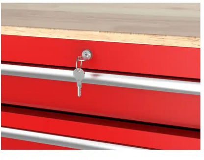 52 in. W x 20 in. D Standard Duty Black Mobile Workbench Cabinet