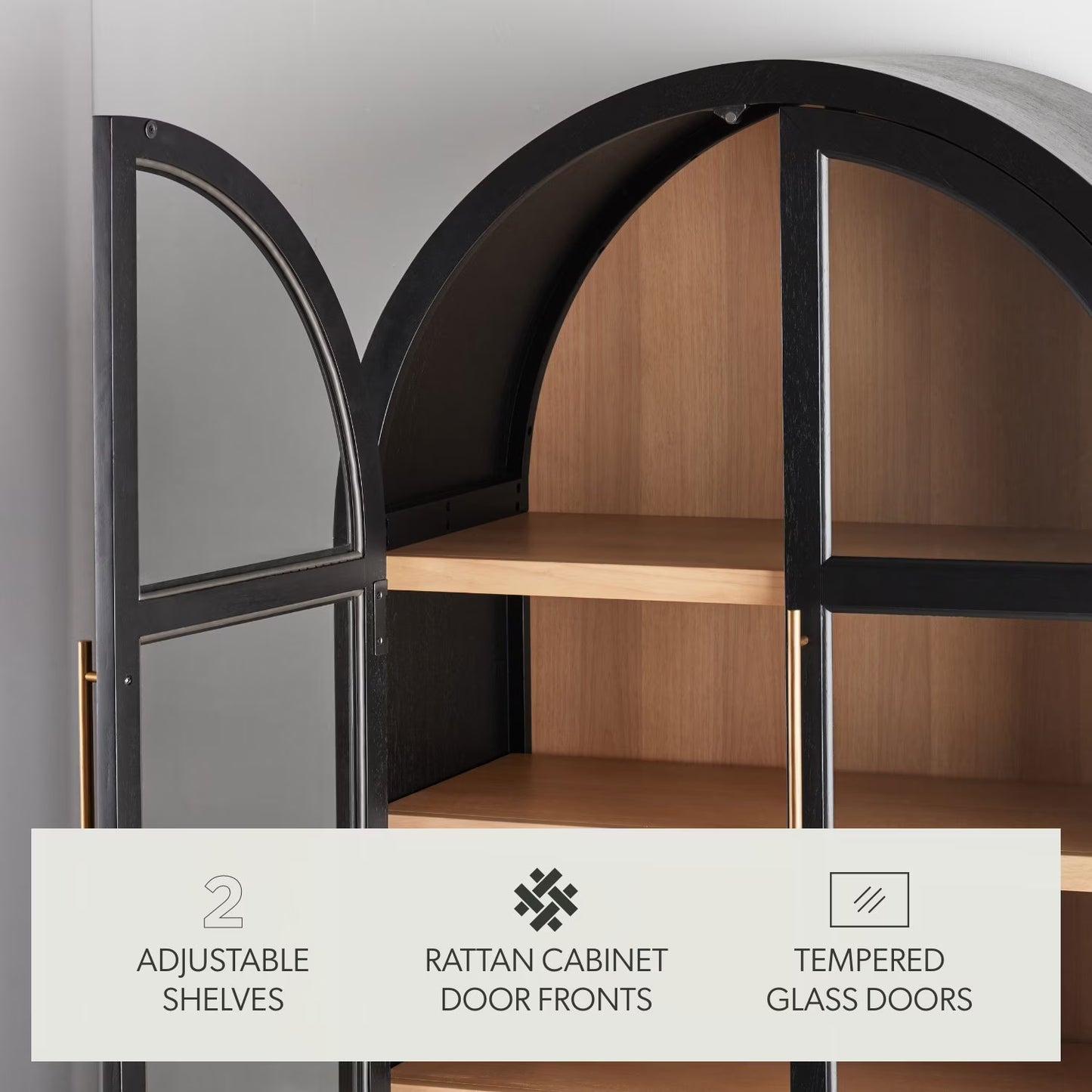 Enzo Storage Cabinet With Rattan Cabinet Doors