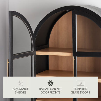 Enzo Storage Cabinet With Rattan Cabinet Doors