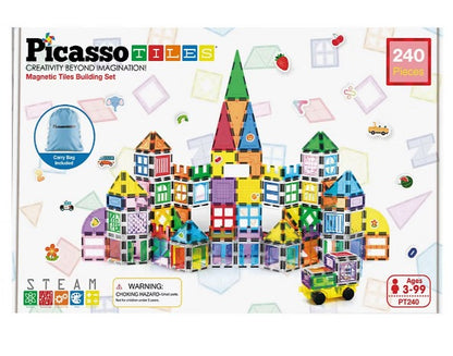 PicassoTiles Magnetic Tile Set, 240pc.