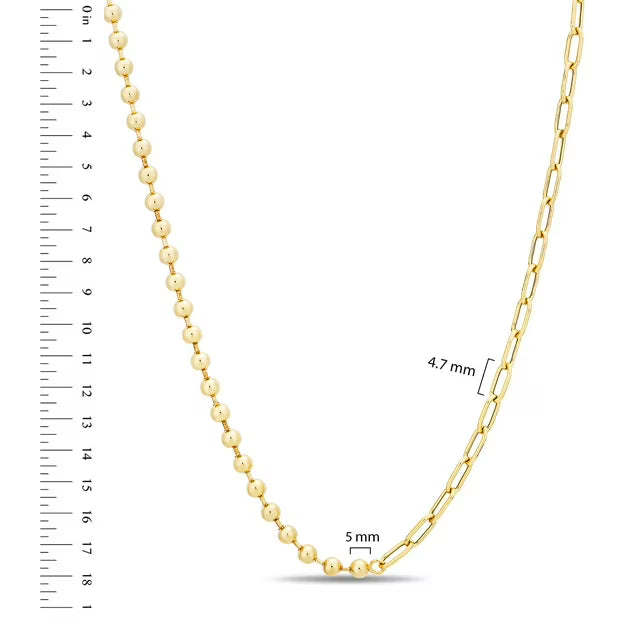 Neuhardt Ball & Paperclip Chain Necklace in 18K Gold Vermeil