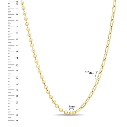 Neuhardt Ball & Paperclip Chain Necklace in 18K Gold Vermeil
