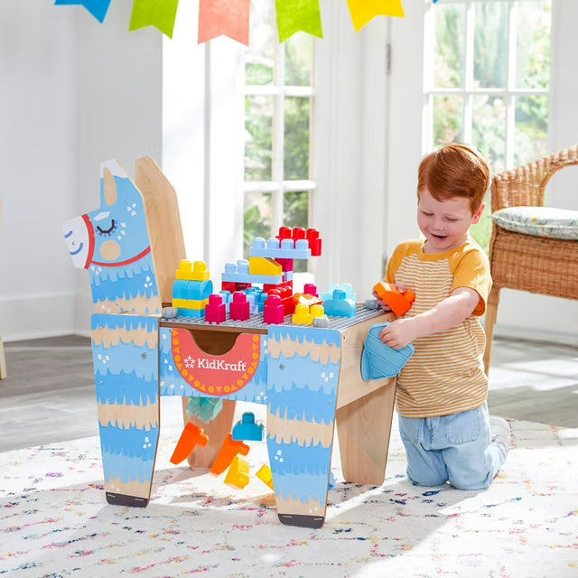 Llama Pinata Building Bricks Table with 50 Blocks