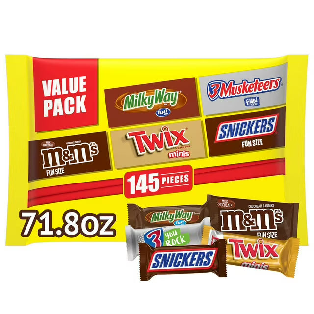 Mars Milk Chocolate Variety Pack Candy, 145 pcs.