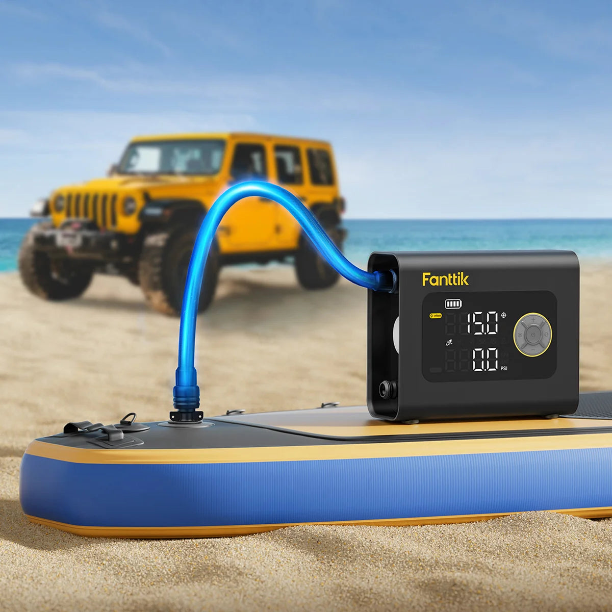 Paddle Board Pump with Light and Power Bank - Fanttik S300 Cross Portable Tire Inflator