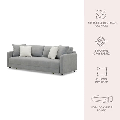 Convertible “Sit & Sleep” Sofa, Gray