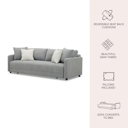 Convertible “Sit & Sleep” Sofa, Gray