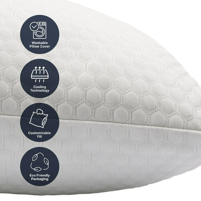GhostBed 2-Pack Shredded Memory Foam Pillow, Assorted Sizes