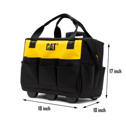 18-inch Rolling Tool Bag, 75 lbs Capacity, Tool Storage, CAT