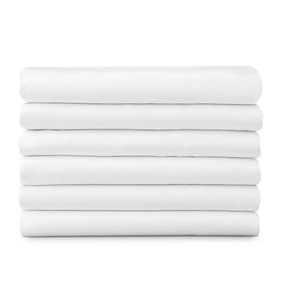 Hospitality Bulk Fitted Bed Sheets, 6-Pack, White