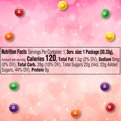 Skittles Original Filled Valentine's Day Candy Hearts, 1.07 oz, 12 ct.