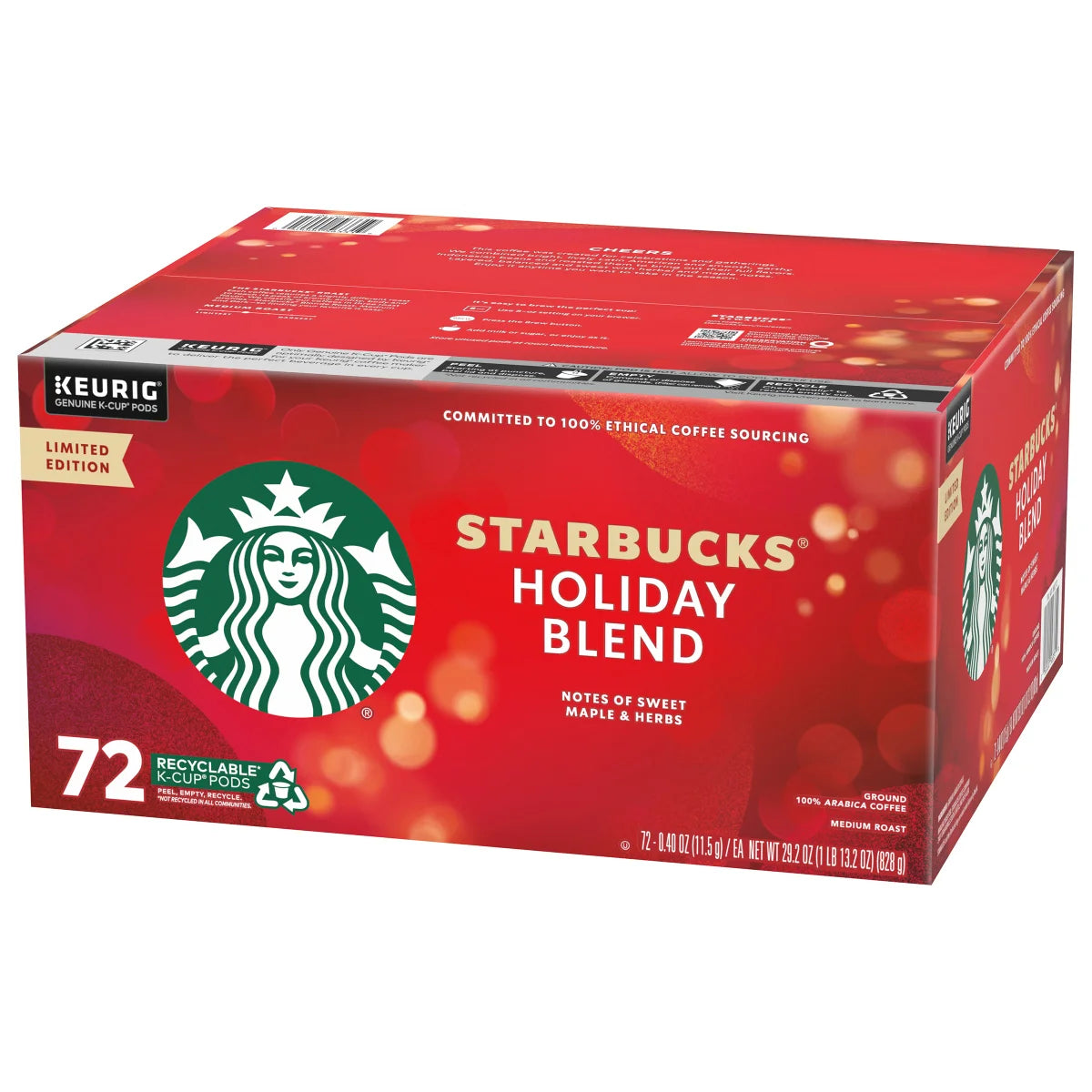 72-count Starbucks Coffee Holiday Blend K-Cup Pods