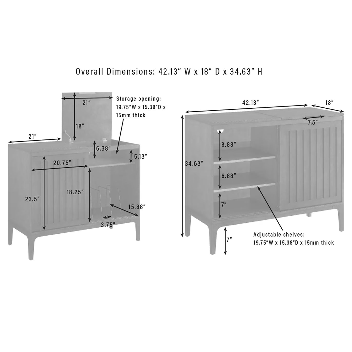 Asher Record Storage Sideboard