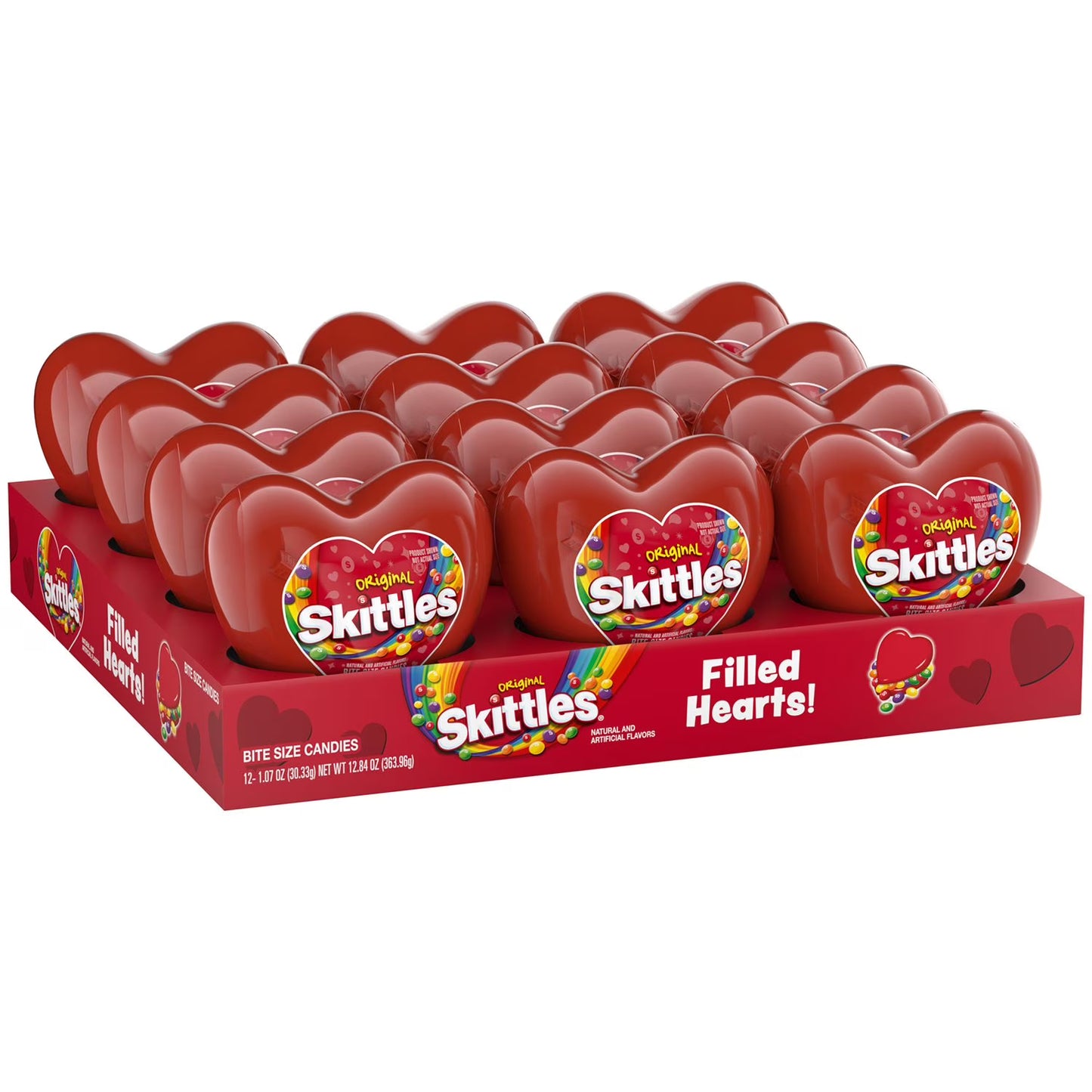 Skittles Original Filled Valentine's Day Candy Hearts, 1.07 oz, 12 ct.