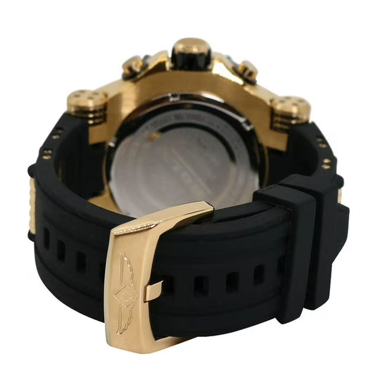 Men's Bolt Quartz 52mm Gold Tone Stainless Steel & Black Silicone