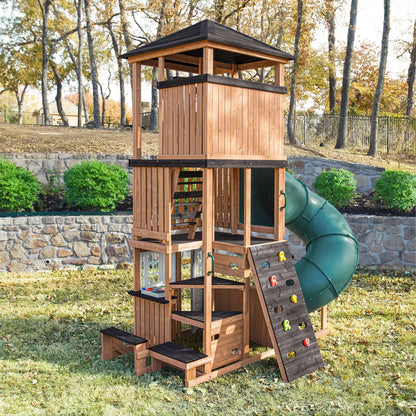 KidKraft Panorama Tower Outdoor Playhouse with Slide