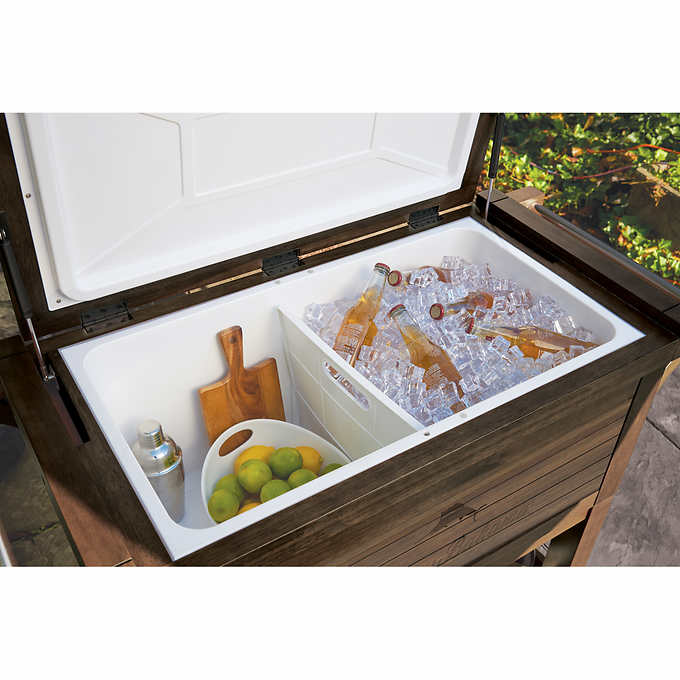 Rolling Wood Cooler, 100-quarts